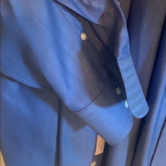 John W Nordstrom Blue Herringbone Dress Shirt - Picture 7 of 7